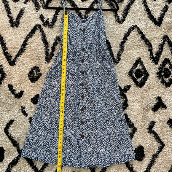 Floral Blue Below The Knee Sundress - Picture 8 of 9